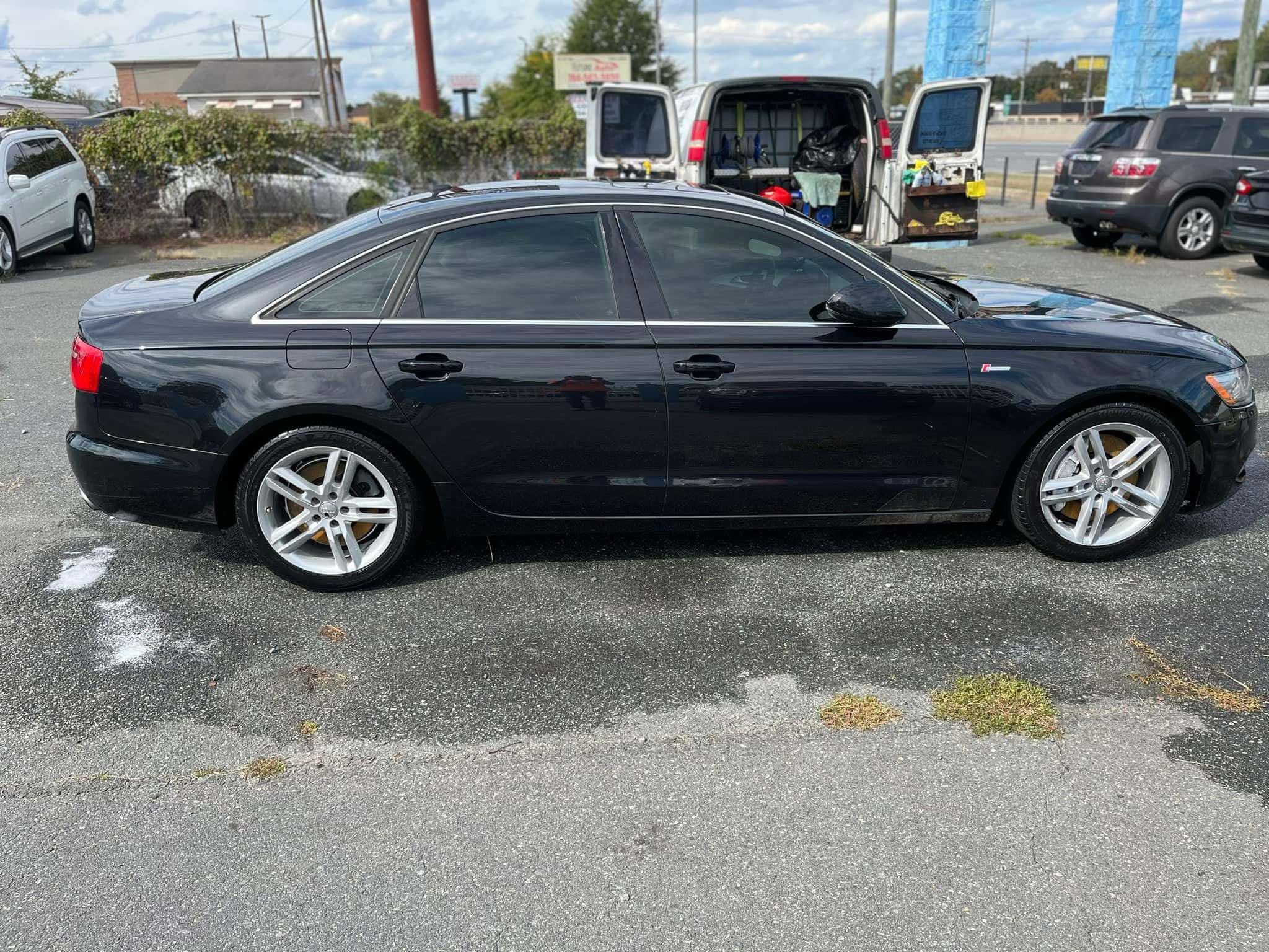 Detailed Audi sedan with mirror finish